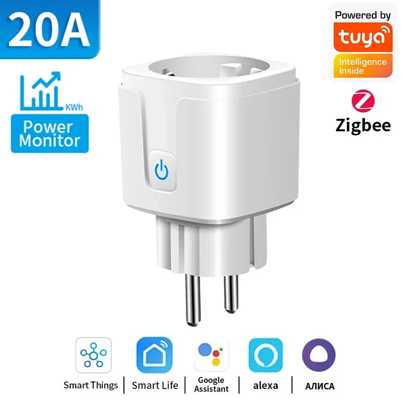 Prise Intelligente Tuya WiFi/Zigbee 3.0 | 16A/20A | Compatible Alexa & Google Home