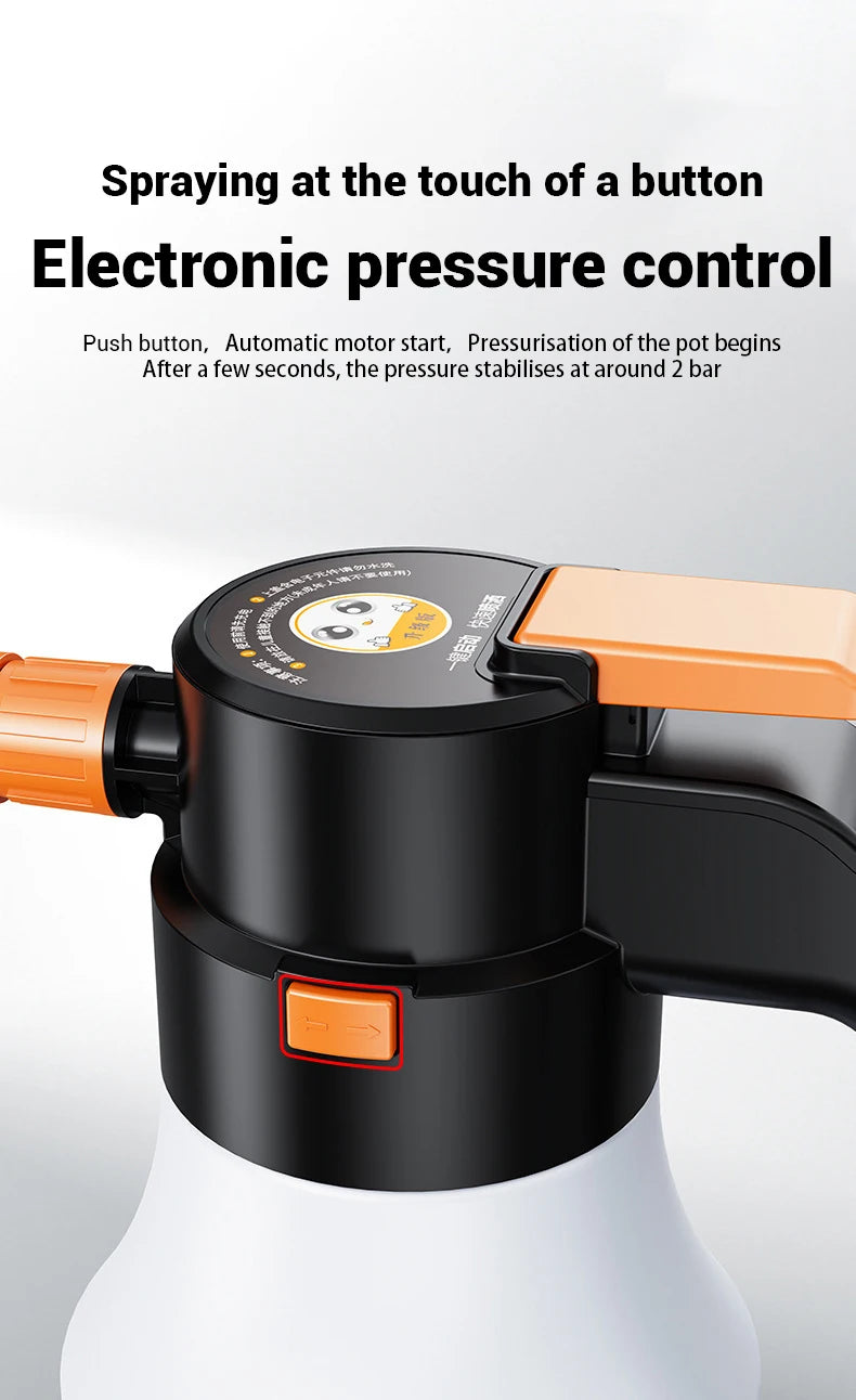 Pistolet Mousse Électrique 2L | Lavage Voiture Sans Contact | Rechargeable USB
