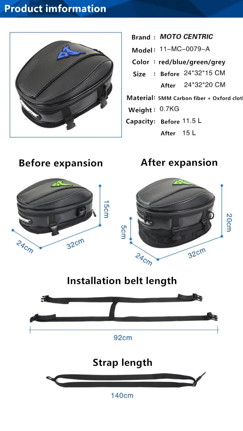 Sac Moto Imperméable Grande Capacité | Sacoche & Sac à Dos | Tous Types de Motos