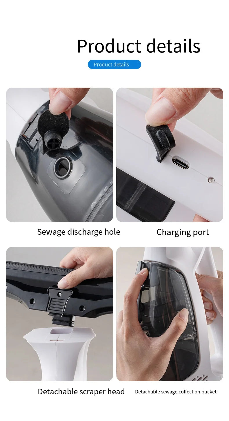 Nettoyeur de Vitres Électrique Sans Fil | Rechargeable | Résultat Sans Traces