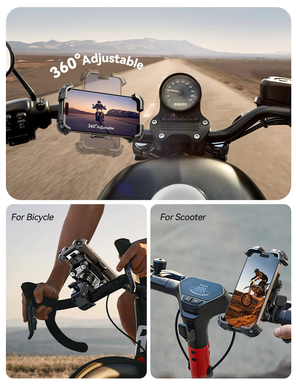 Support Téléphone Moto Joyroom | Anti-Vibrations | 4,7–7" | Guidon