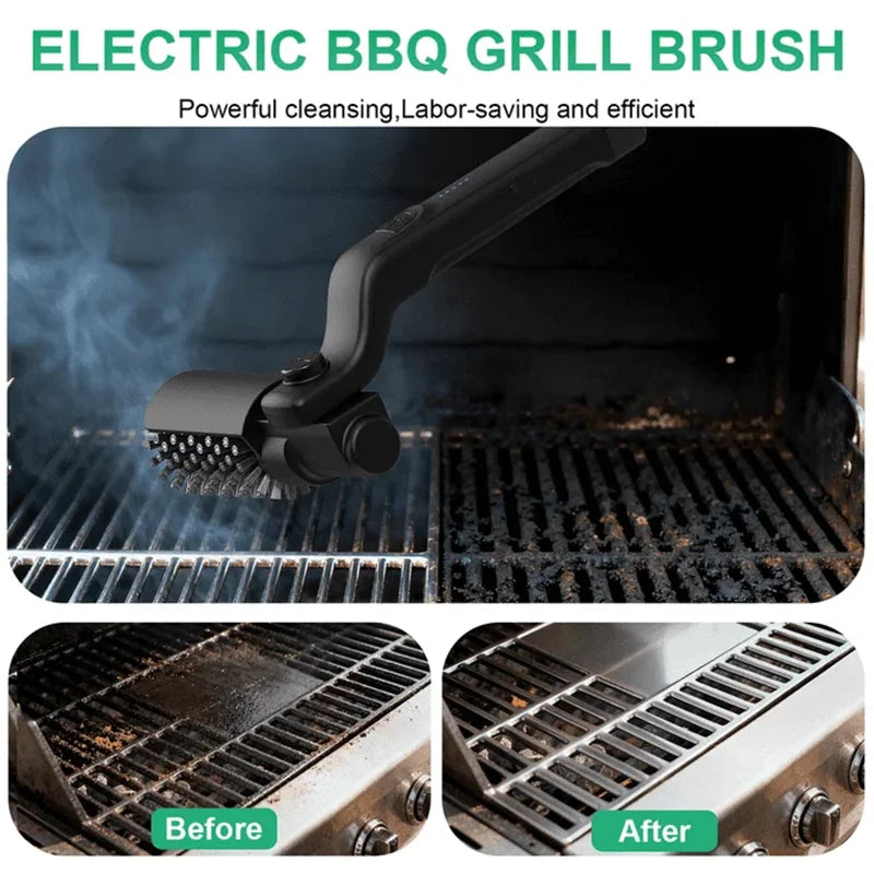 Brosse BBQ Électrique | Tête Rotative 180° | 3 Vitesses | 90 Min d'Autonomie