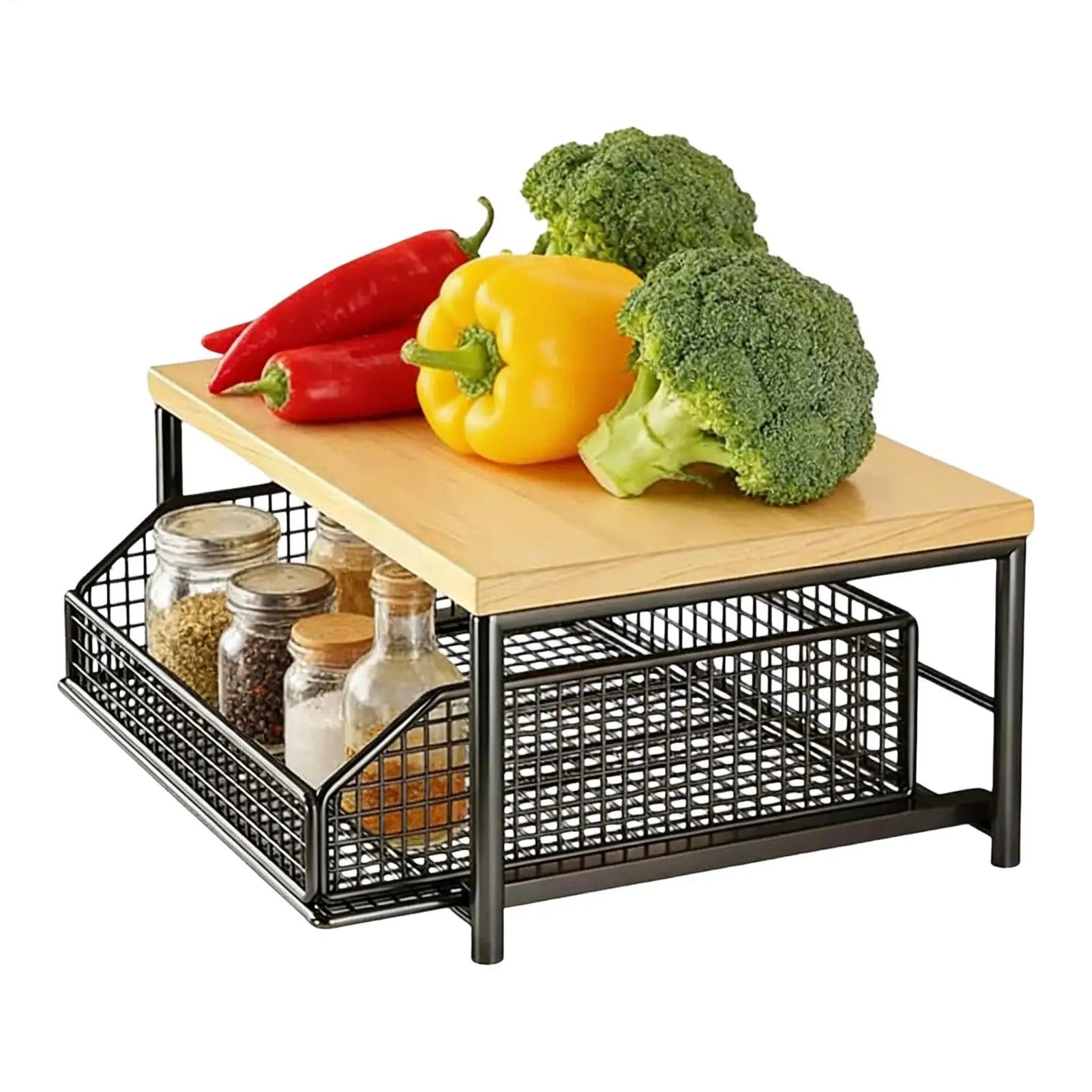 Étagère Cuisine 2 Niveaux | Organisateur Compact | Maison & Salle de Bain