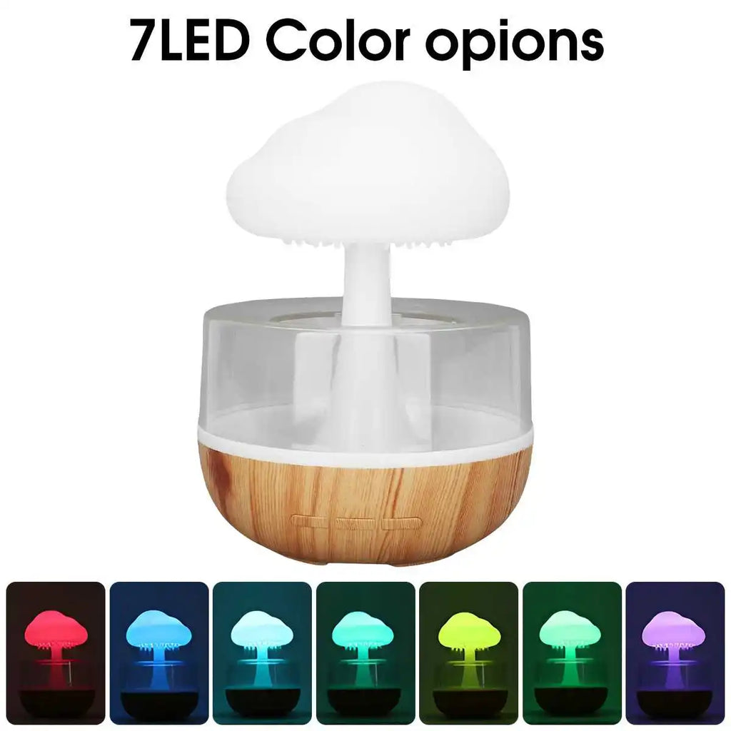 Humidificateur Nuage de Pluie | Veilleuse LED Colorée | Diffuseur d'Huiles Essentielles
