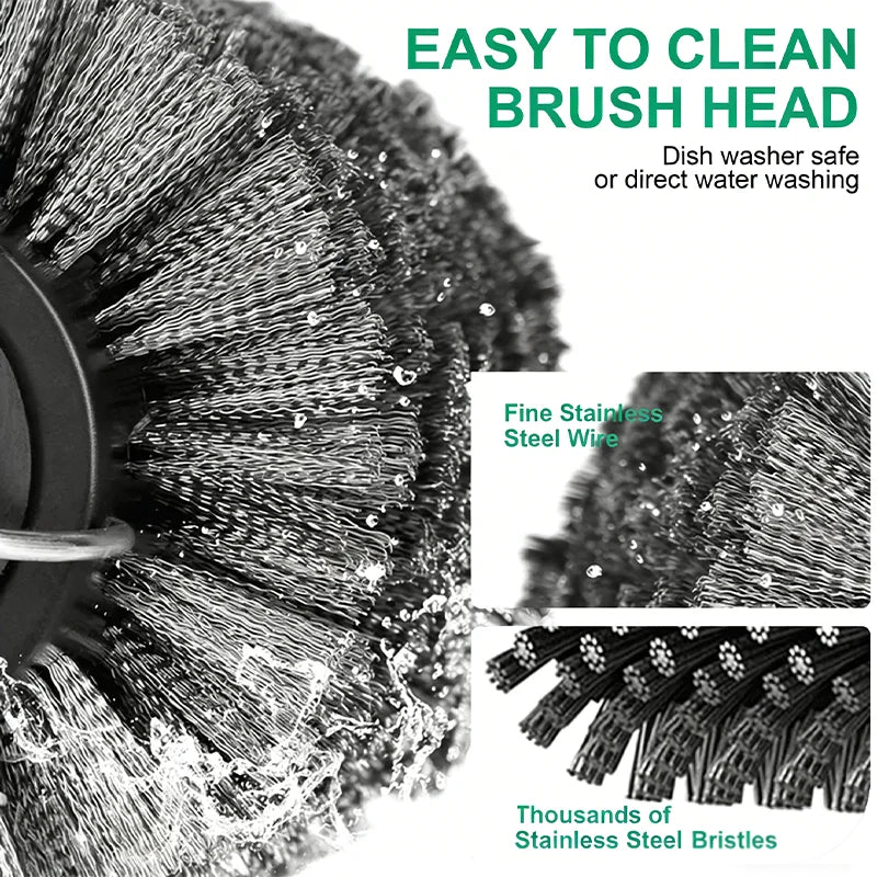 Brosse BBQ Électrique | Tête Rotative 180° | 3 Vitesses | 90 Min d'Autonomie