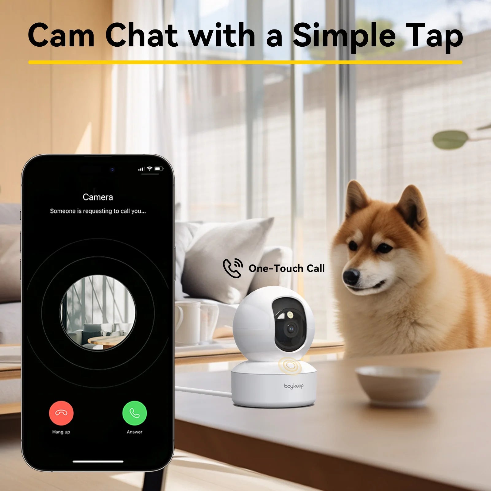 Caméra Intelligente 360° pour Animaux & Bébé | 2K HD | WiFi 5G | Vision Nocturne