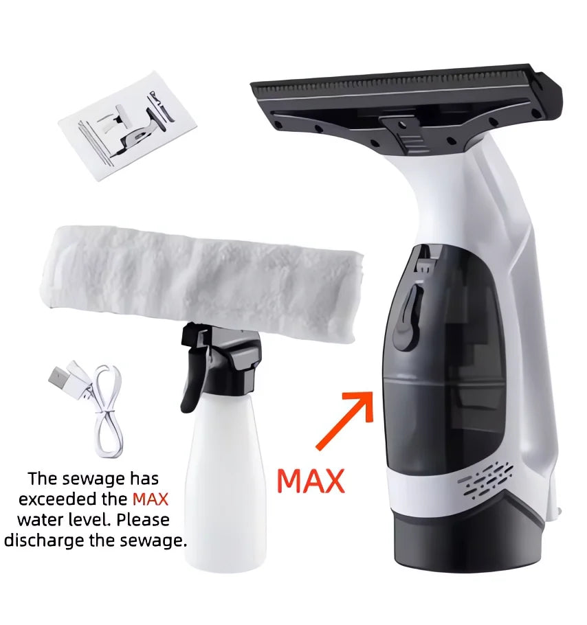 Nettoyeur de Vitres Électrique Sans Fil | Rechargeable | Résultat Sans Traces