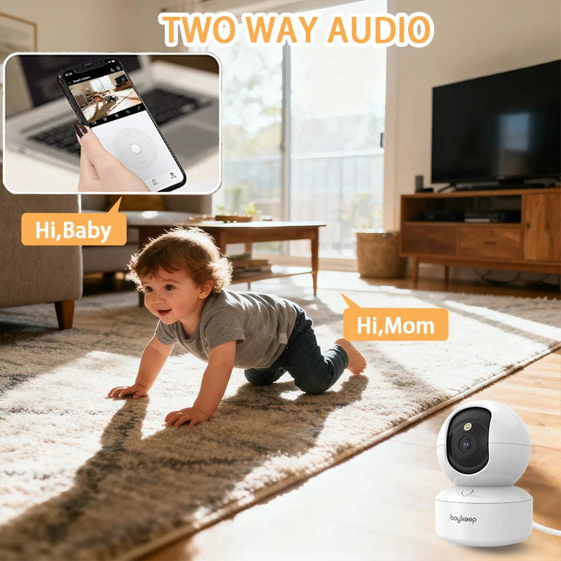 Caméra Intelligente 360° pour Animaux & Bébé | 2K HD | WiFi 5G | Vision Nocturne
