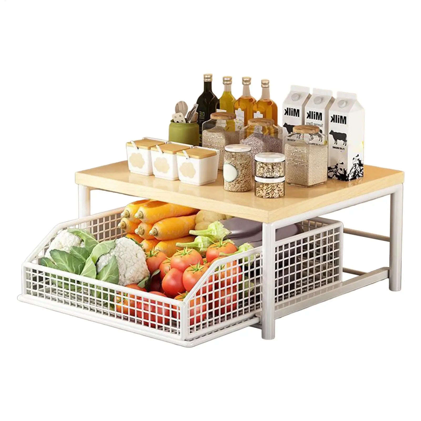 Étagère Cuisine 2 Niveaux | Organisateur Compact | Maison & Salle de Bain