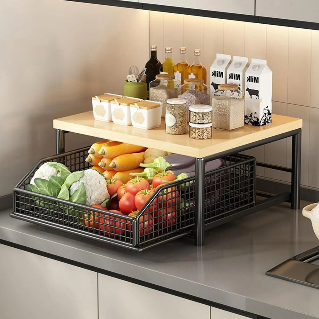 Étagère Cuisine 2 Niveaux | Organisateur Compact | Maison & Salle de Bain