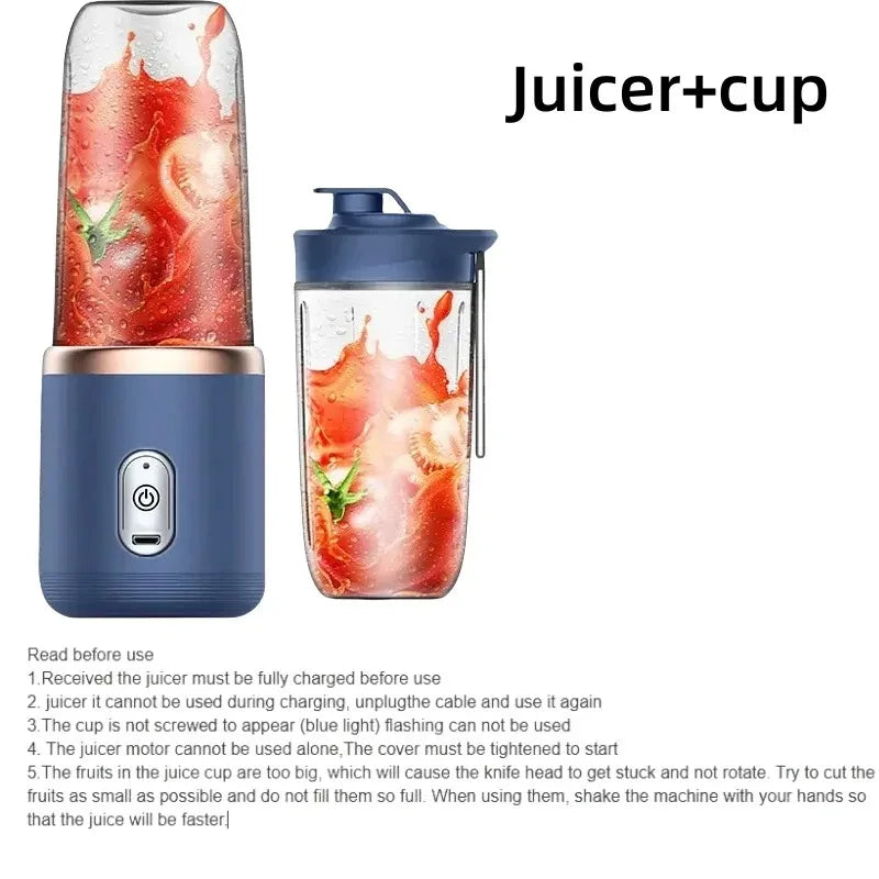 Blender USB Portable 400ml | 6 Couleurs | Smoothies & Milkshakes À Emporter