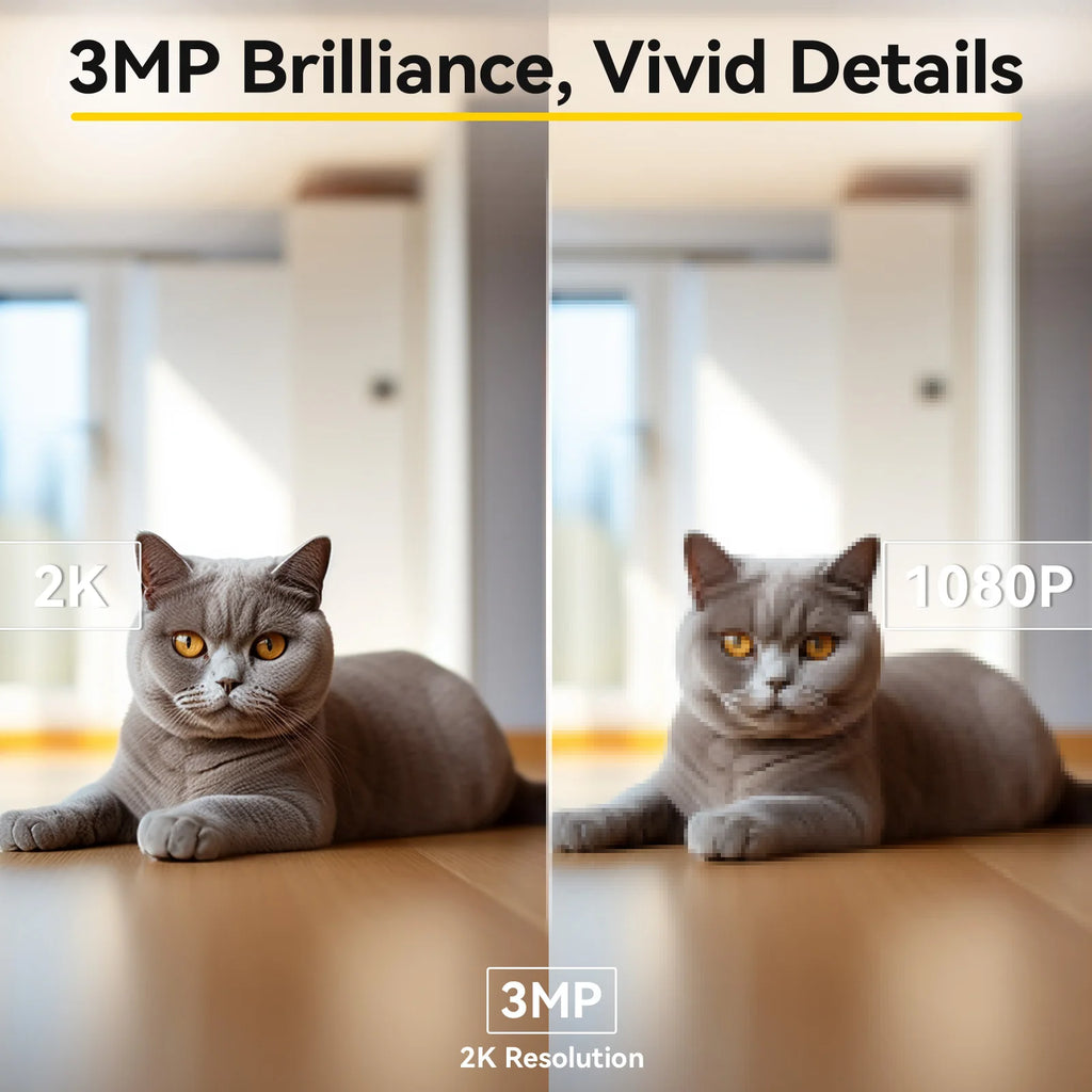 Caméra Intelligente 360° pour Animaux & Bébé | 2K HD | WiFi 5G | Vision Nocturne