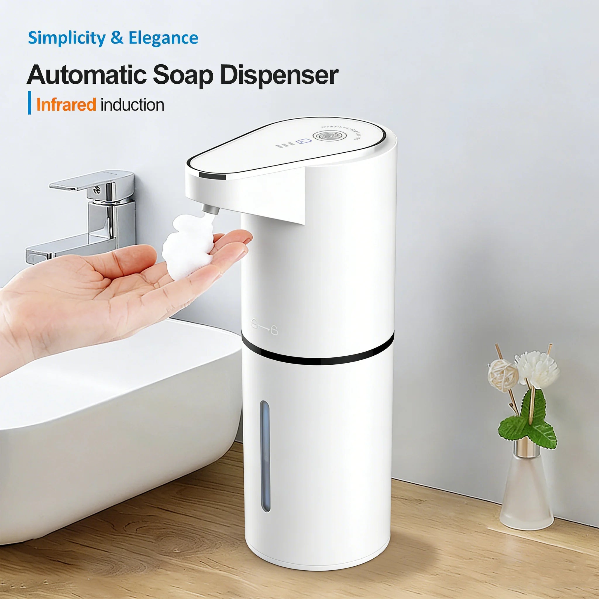 Distributeur de Savon Automatique Sans Contact | Rechargeable USB-C | Cuisine & Salle de Bain