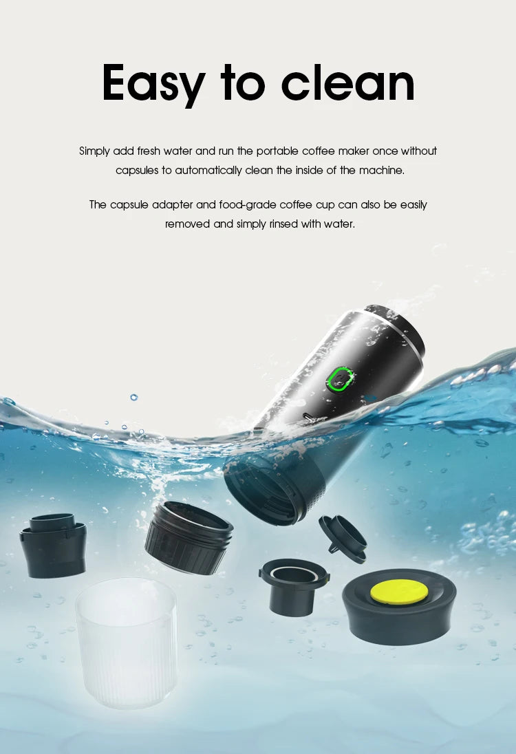 Cafetière Portable 3-en-1 | Capsules & Café Moulu | Voiture, Maison & Camping