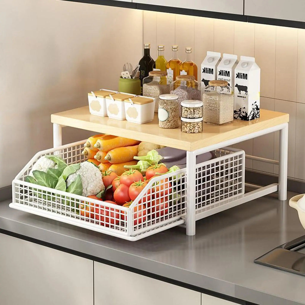 Étagère Cuisine 2 Niveaux | Organisateur Compact | Maison & Salle de Bain