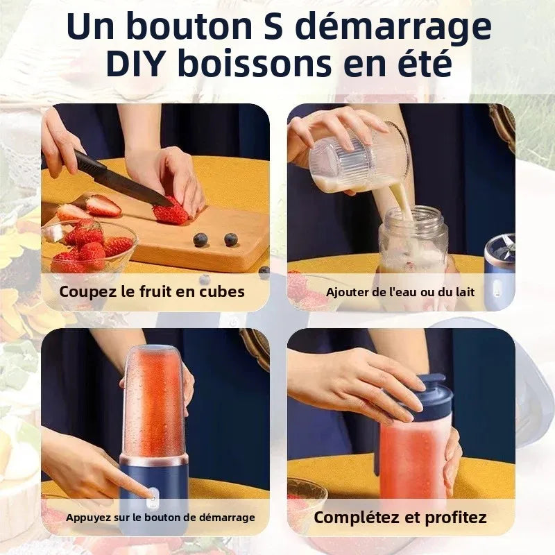 Blender USB Portable 400ml | 6 Couleurs | Smoothies & Milkshakes À Emporter