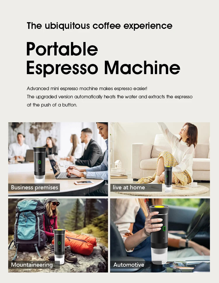 Cafetière Portable 3-en-1 | Capsules & Café Moulu | Voiture, Maison & Camping