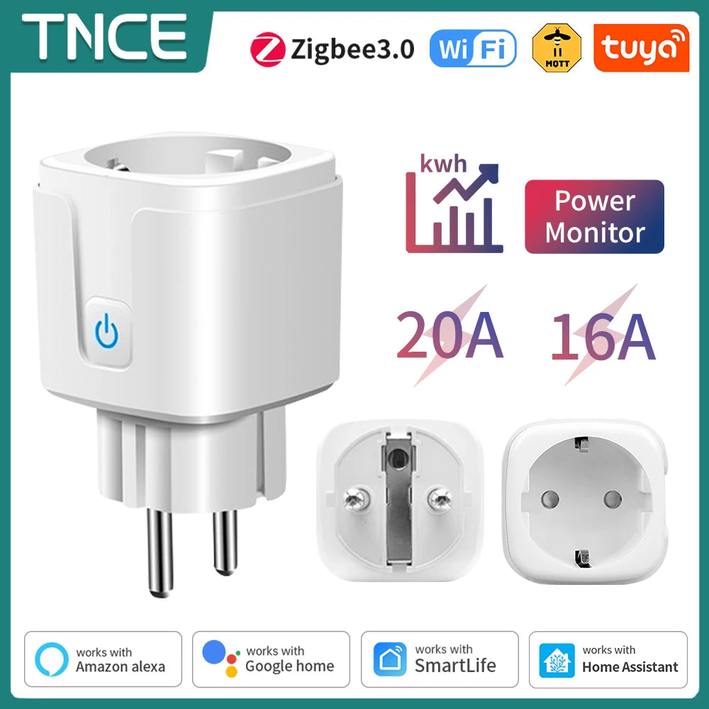 Prise Intelligente Tuya WiFi/Zigbee 3.0 | 16A/20A | Compatible Alexa & Google Home