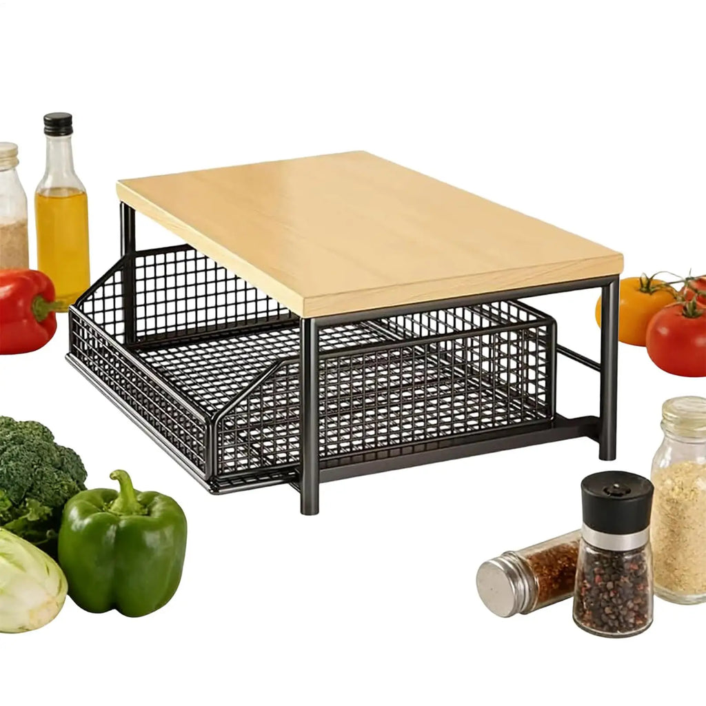 Étagère Cuisine 2 Niveaux | Organisateur Compact | Maison & Salle de Bain