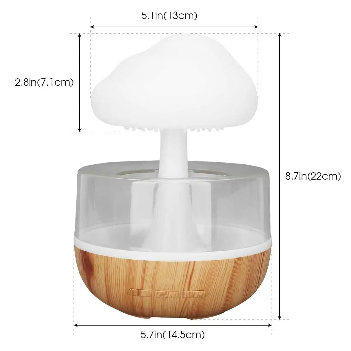 Humidificateur Nuage de Pluie | Veilleuse LED Colorée | Diffuseur d'Huiles Essentielles