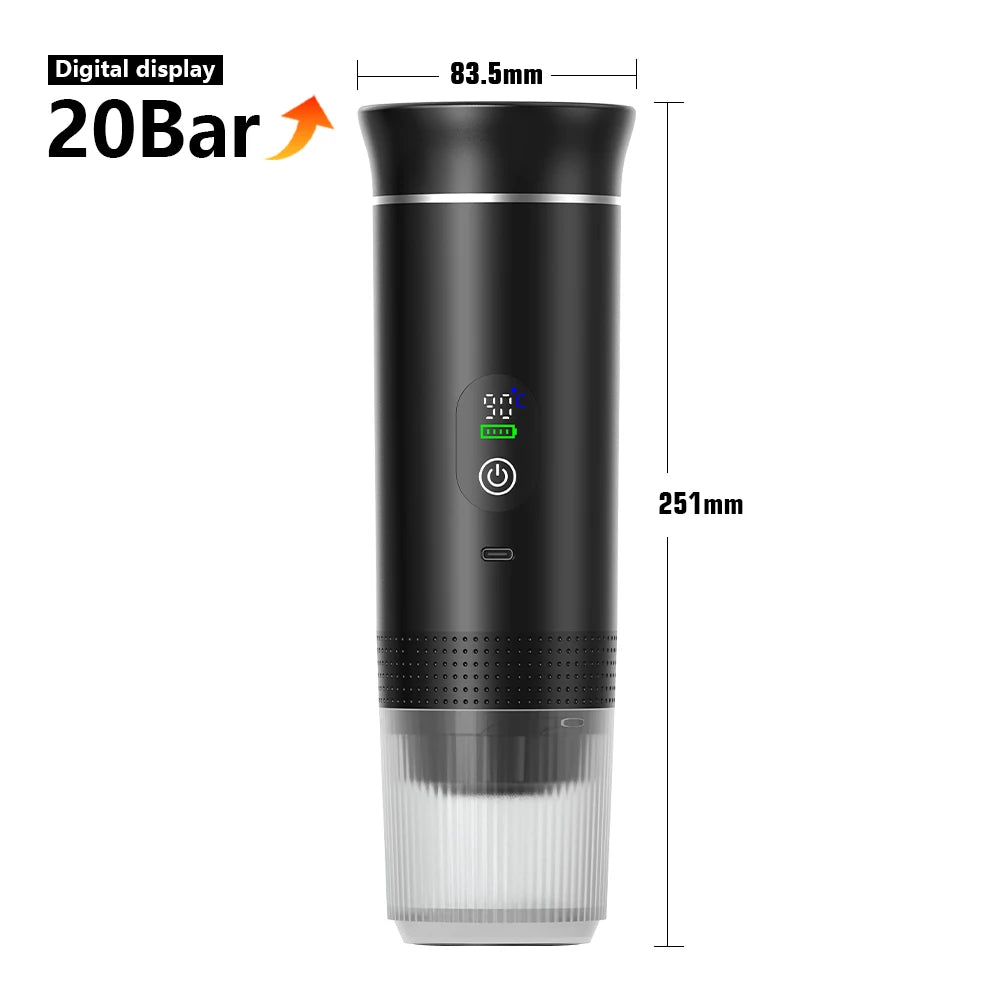 Cafetière Portable 3-en-1 | Capsules & Café Moulu | Voiture, Maison & Camping